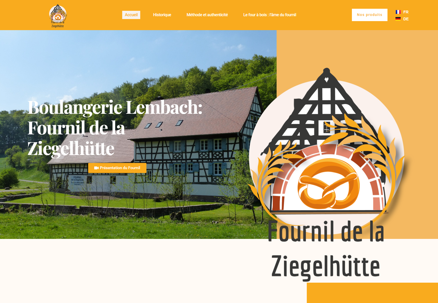 Le site internet d'une boulangerie : Le fournil de la Ziegelhütte